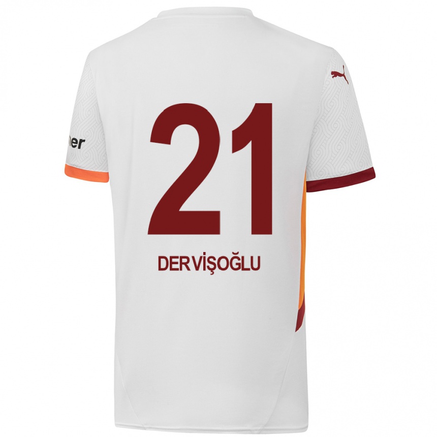 Kids Football Halil Dervişoğlu #21 White Yellow Red Away Jersey 2024/25 T-Shirt