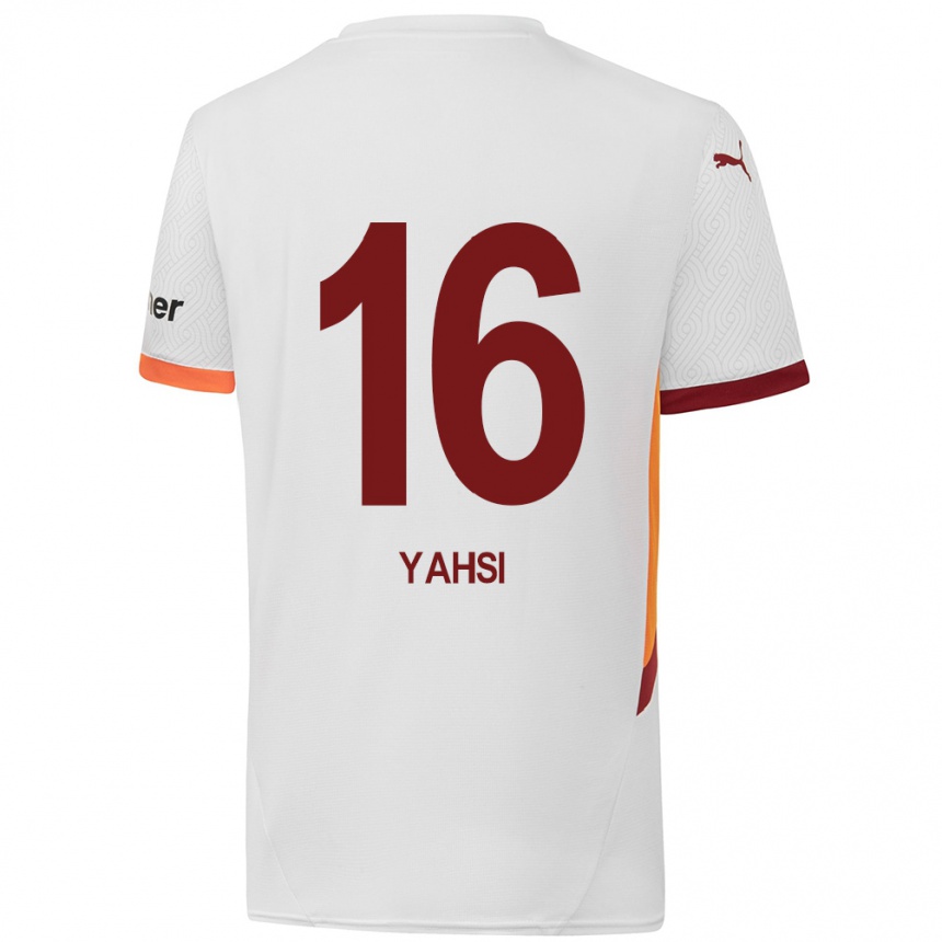 Kids Football Ismail Yahsi #16 White Yellow Red Away Jersey 2024/25 T-Shirt