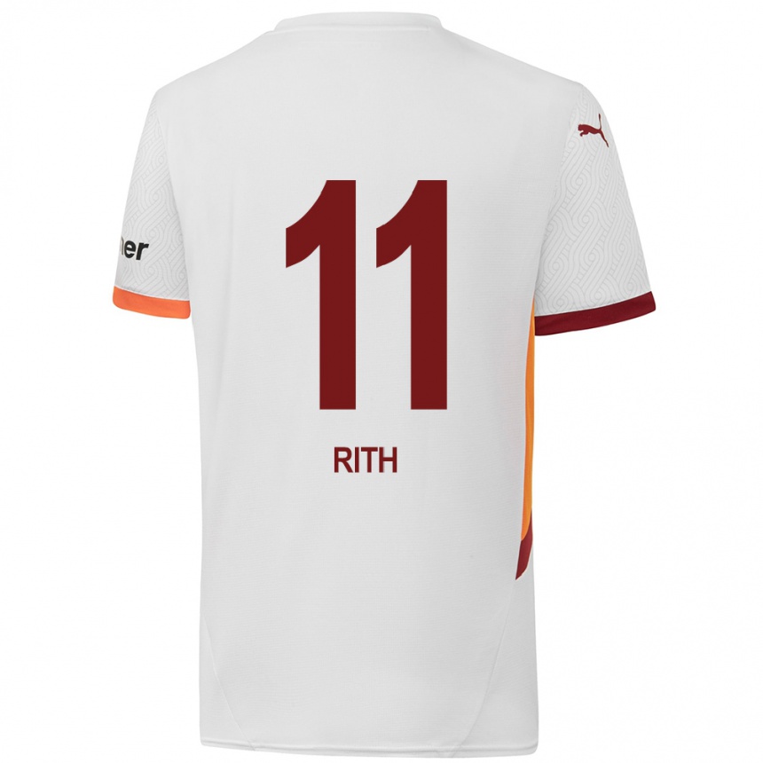 Kids Football Monique Rith #11 White Yellow Red Away Jersey 2024/25 T-Shirt