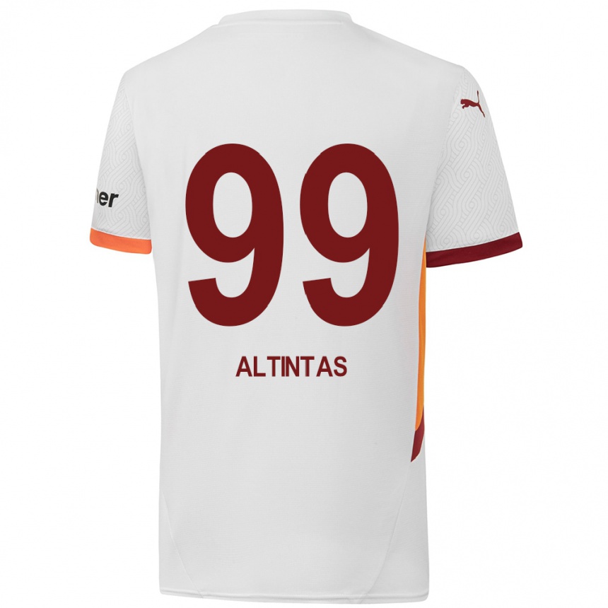 Kids Football Benan Altıntaş #99 White Yellow Red Away Jersey 2024/25 T-Shirt