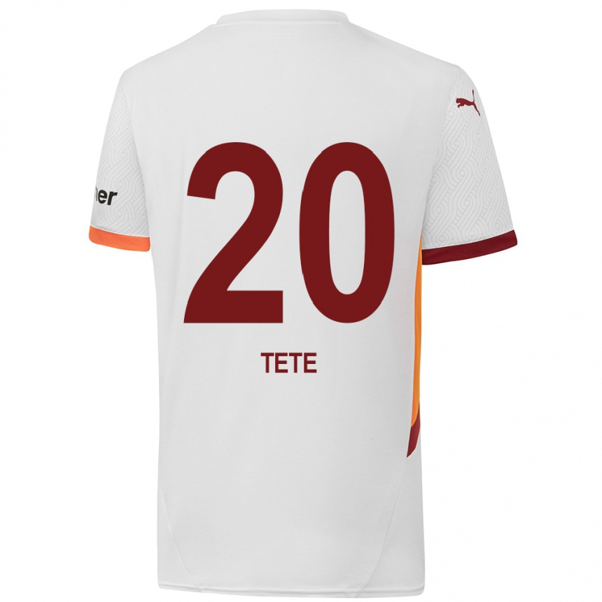 Kids Football Tete #20 White Yellow Red Away Jersey 2024/25 T-Shirt