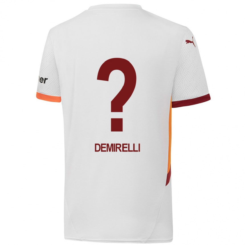 Kids Football Ahmet Demirelli #0 White Yellow Red Away Jersey 2024/25 T-Shirt