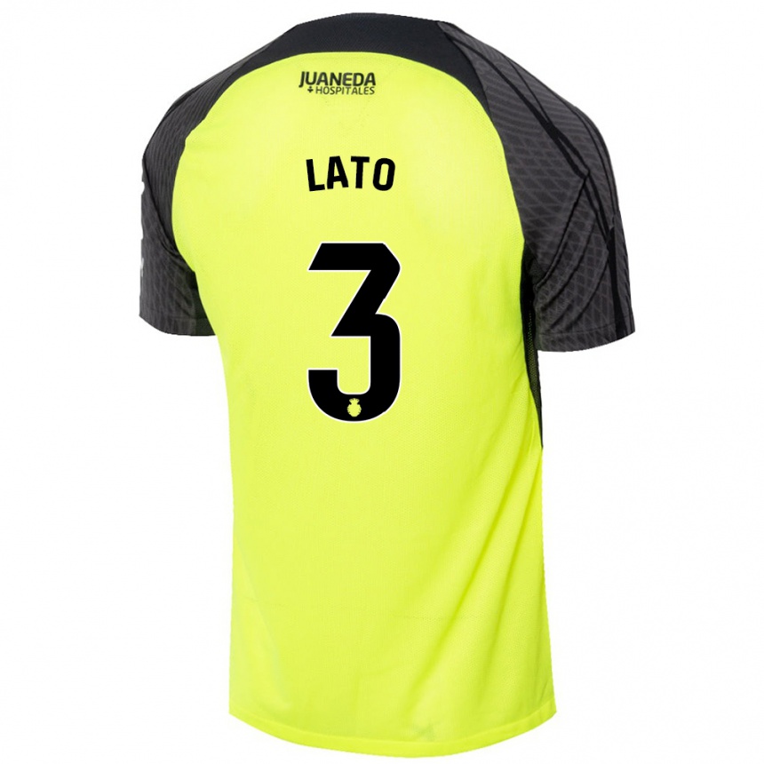 Kids Football Toni Lato #3 Fluorescent Green Black Away Jersey 2024/25 T-Shirt