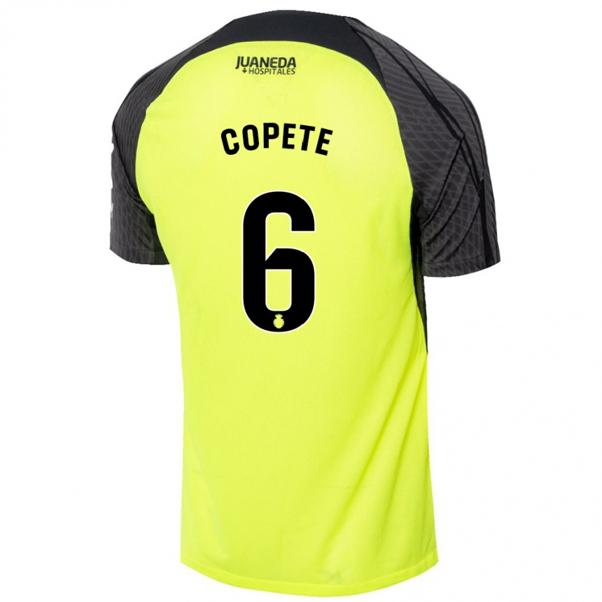 Kids Football José Copete #6 Fluorescent Green Black Away Jersey 2024/25 T-Shirt