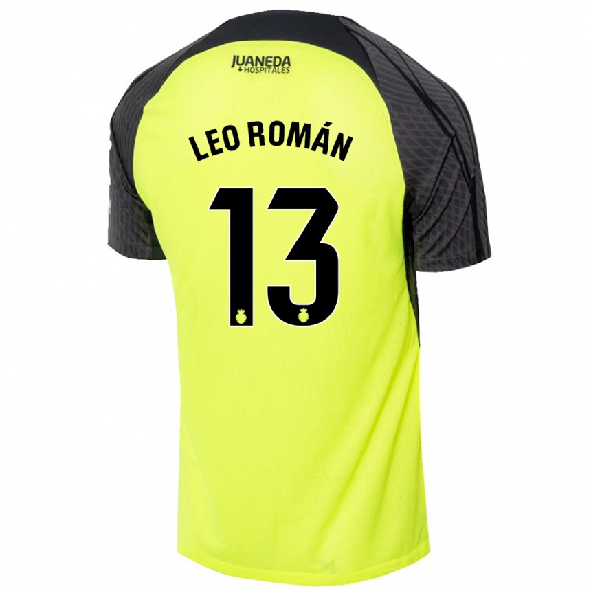 Kids Football Leo Román #13 Fluorescent Green Black Away Jersey 2024/25 T-Shirt