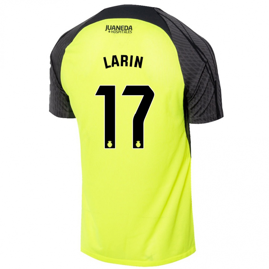 Kids Football Cyle Larin #17 Fluorescent Green Black Away Jersey 2024/25 T-Shirt