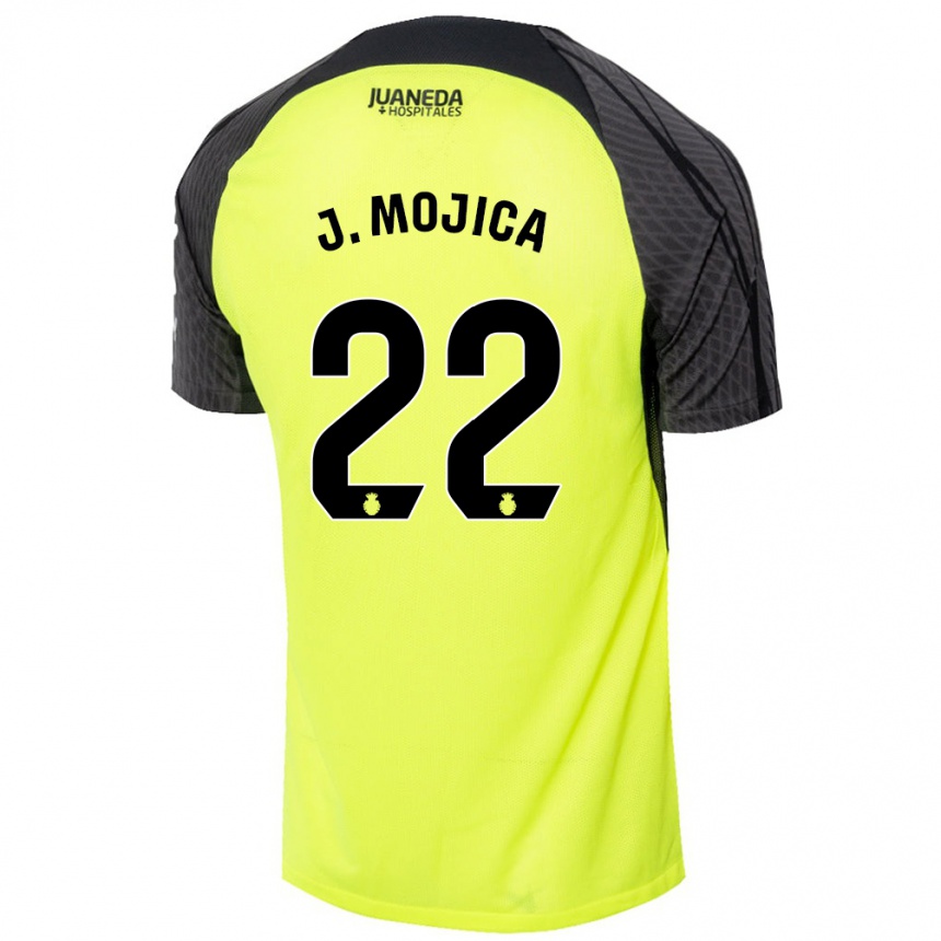 Kids Football Johan Mojica #22 Fluorescent Green Black Away Jersey 2024/25 T-Shirt