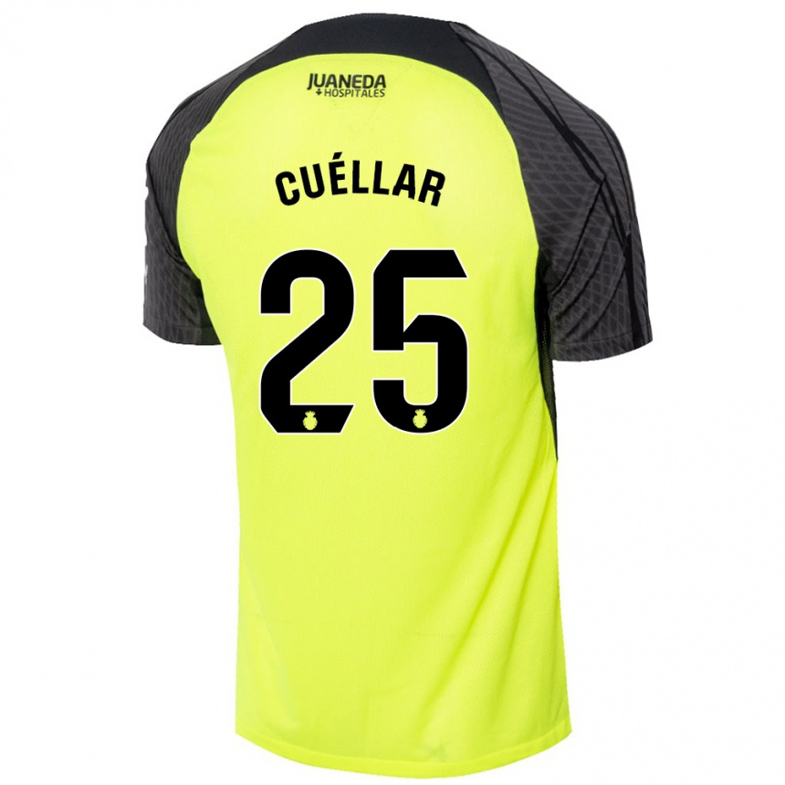 Kids Football Iván Cuéllar #25 Fluorescent Green Black Away Jersey 2024/25 T-Shirt