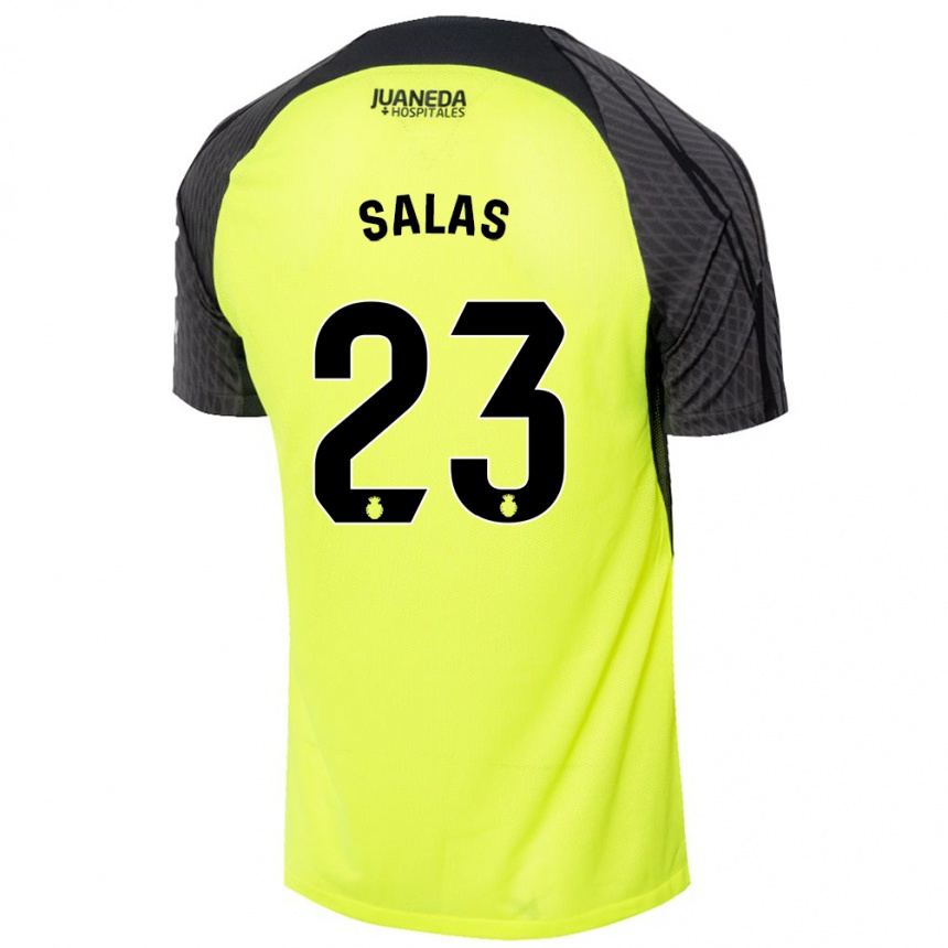 Kids Football Jan Salas #23 Fluorescent Green Black Away Jersey 2024/25 T-Shirt