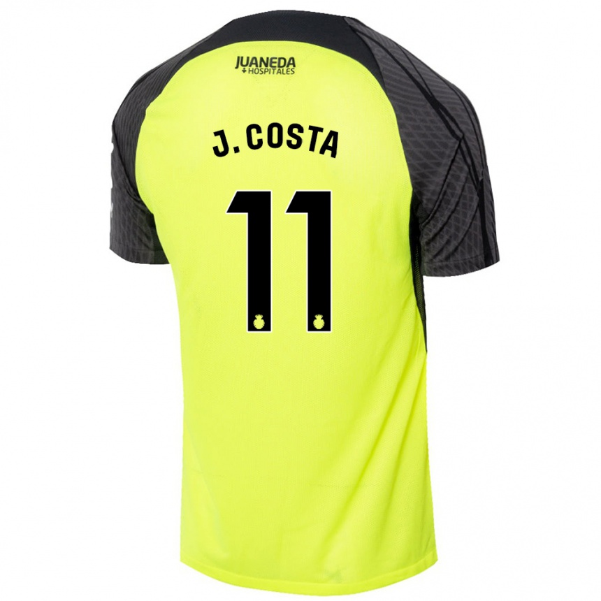 Kids Football Jaume Costa #11 Fluorescent Green Black Away Jersey 2024/25 T-Shirt