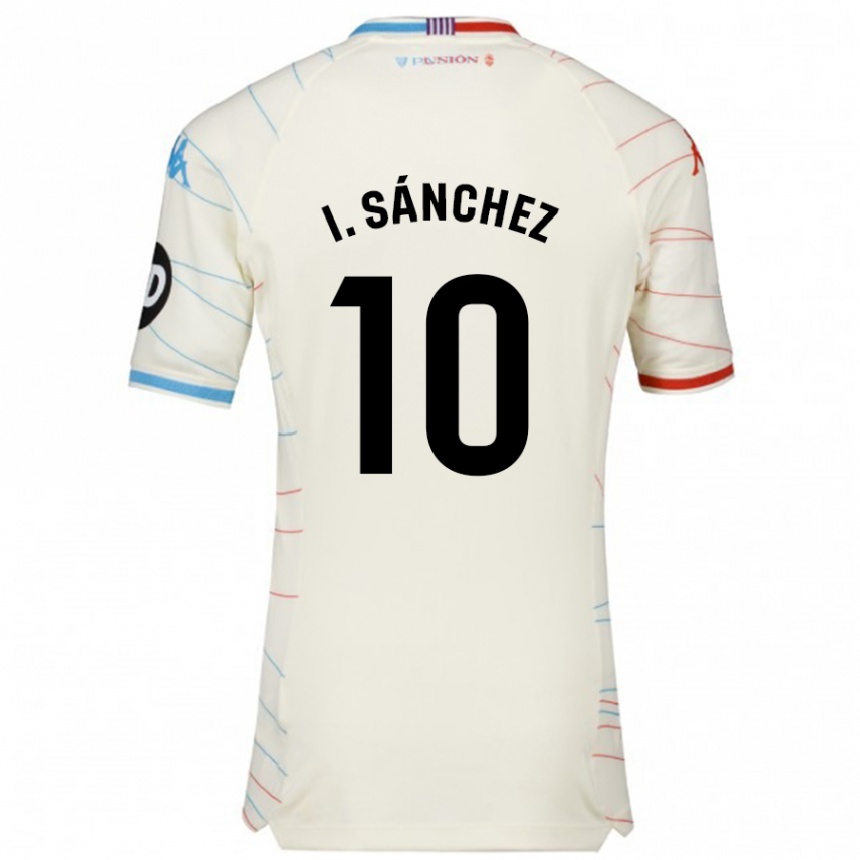 Kids Football Iván Sánchez #10 White Red Blue Away Jersey 2024/25 T-Shirt