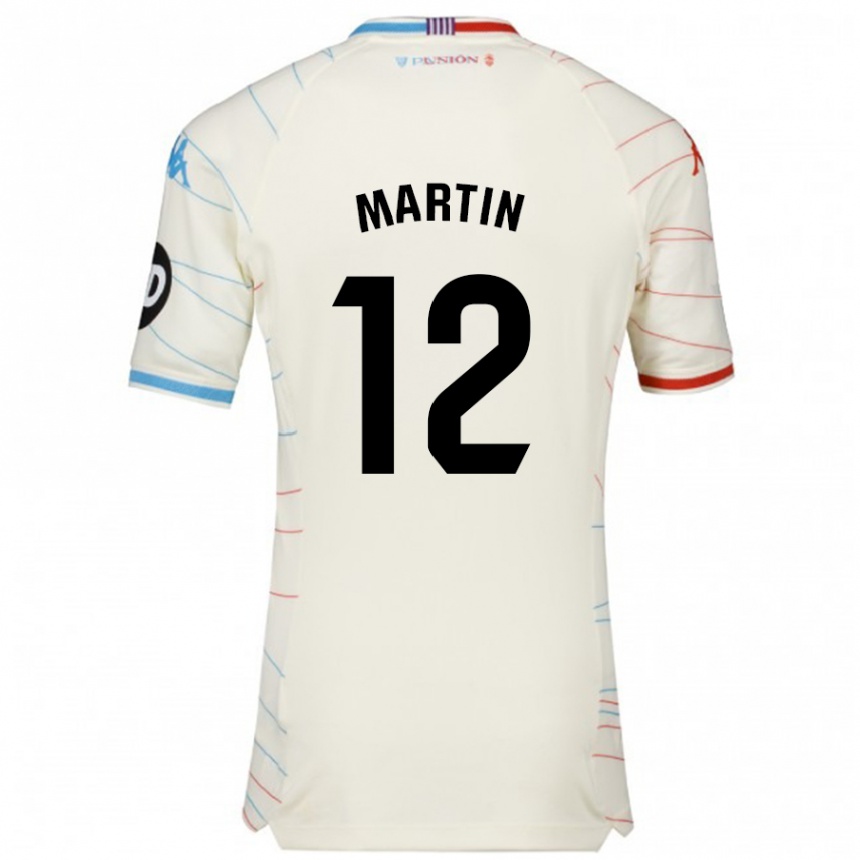 Kids Football Mario Martin #12 White Red Blue Away Jersey 2024/25 T-Shirt