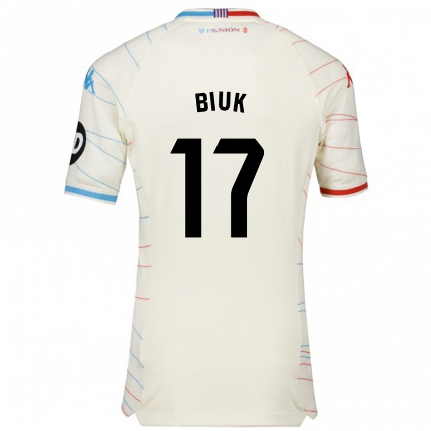 Kids Football Stipe Biuk #17 White Red Blue Away Jersey 2024/25 T-Shirt