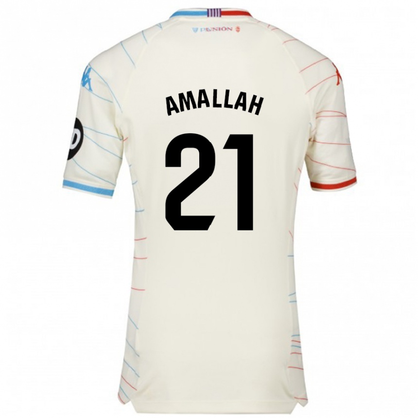 Kids Football Selim Amallah #21 White Red Blue Away Jersey 2024/25 T-Shirt