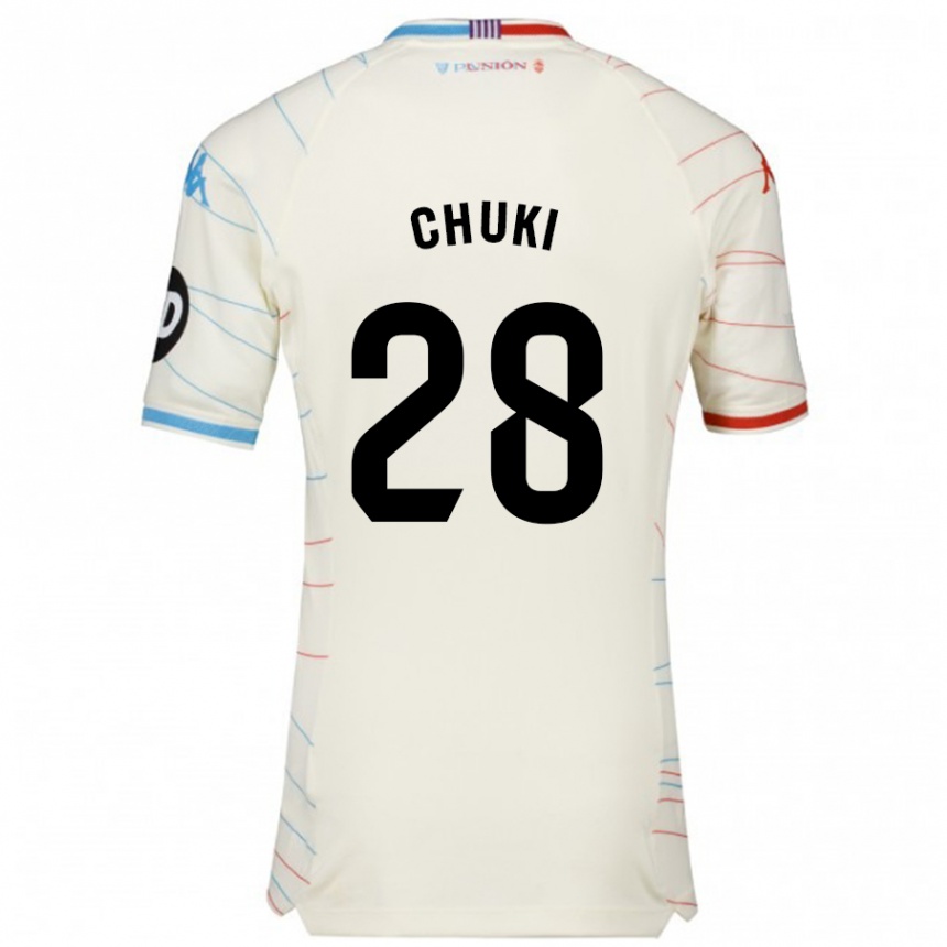 Kids Football Chuki #28 White Red Blue Away Jersey 2024/25 T-Shirt