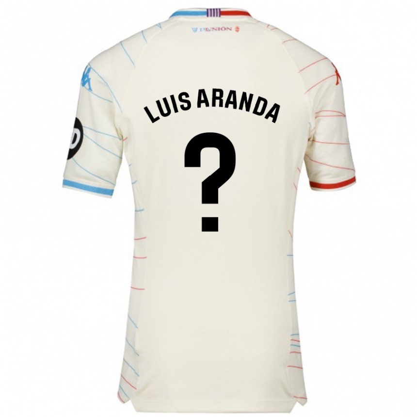 Kids Football José Luis Aranda #0 White Red Blue Away Jersey 2024/25 T-Shirt