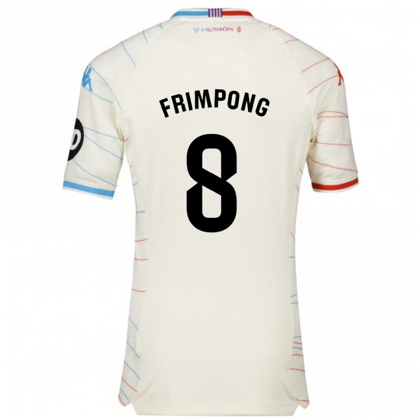 Kids Football Eugene Frimpong #8 White Red Blue Away Jersey 2024/25 T-Shirt