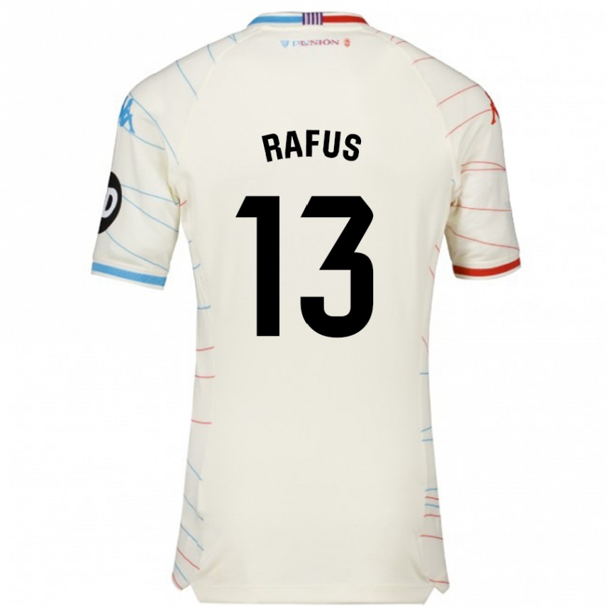 Kids Football Arnau Rafus #13 White Red Blue Away Jersey 2024/25 T-Shirt