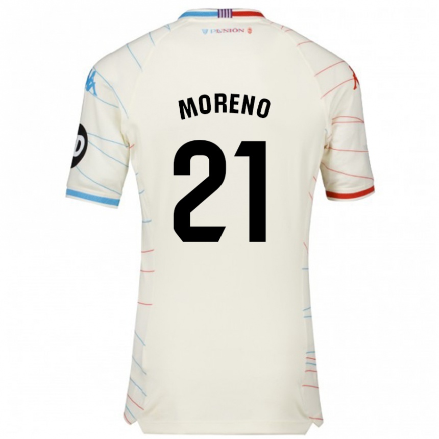 Kids Football Xavi Moreno #21 White Red Blue Away Jersey 2024/25 T-Shirt