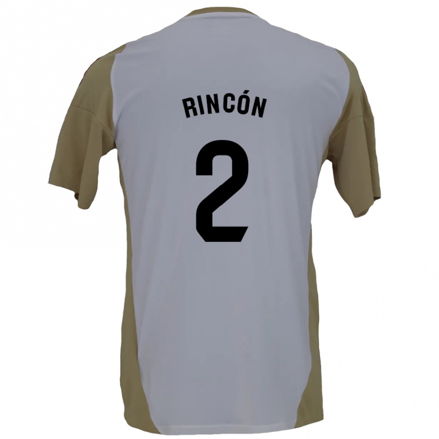 Kids Football Hugo Rincón #2 Brown White Away Jersey 2024/25 T-Shirt