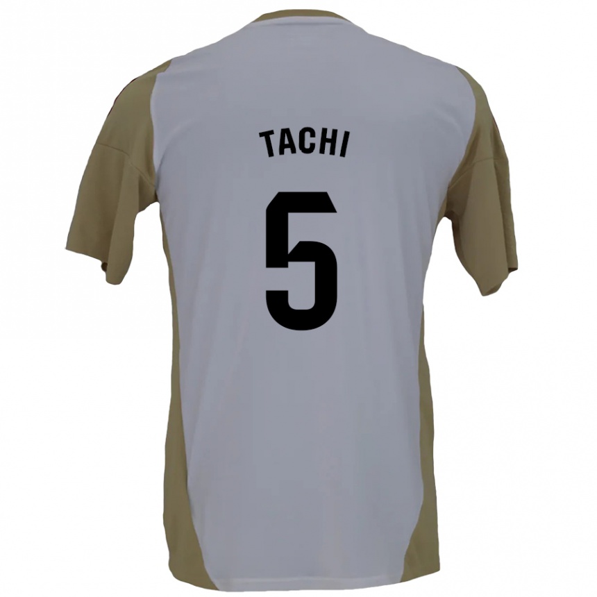 Kids Football Tachi #5 Brown White Away Jersey 2024/25 T-Shirt