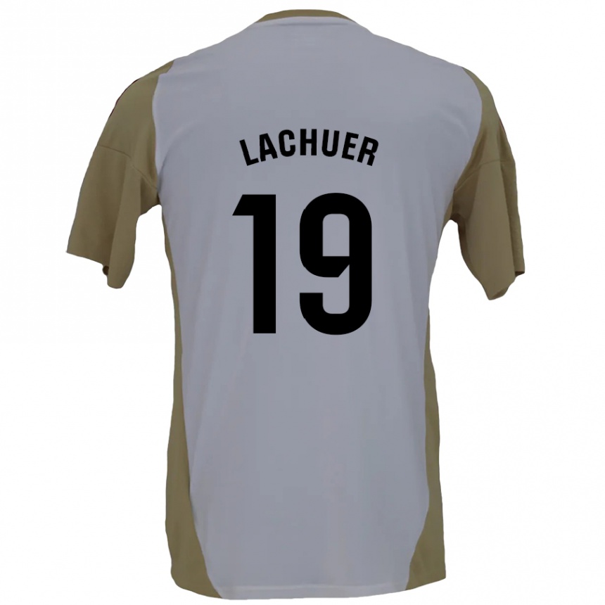 Kids Football Mathis Lachuer #19 Brown White Away Jersey 2024/25 T-Shirt