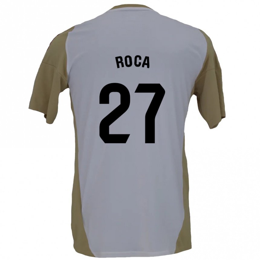 Kids Football Joel Roca #27 Brown White Away Jersey 2024/25 T-Shirt