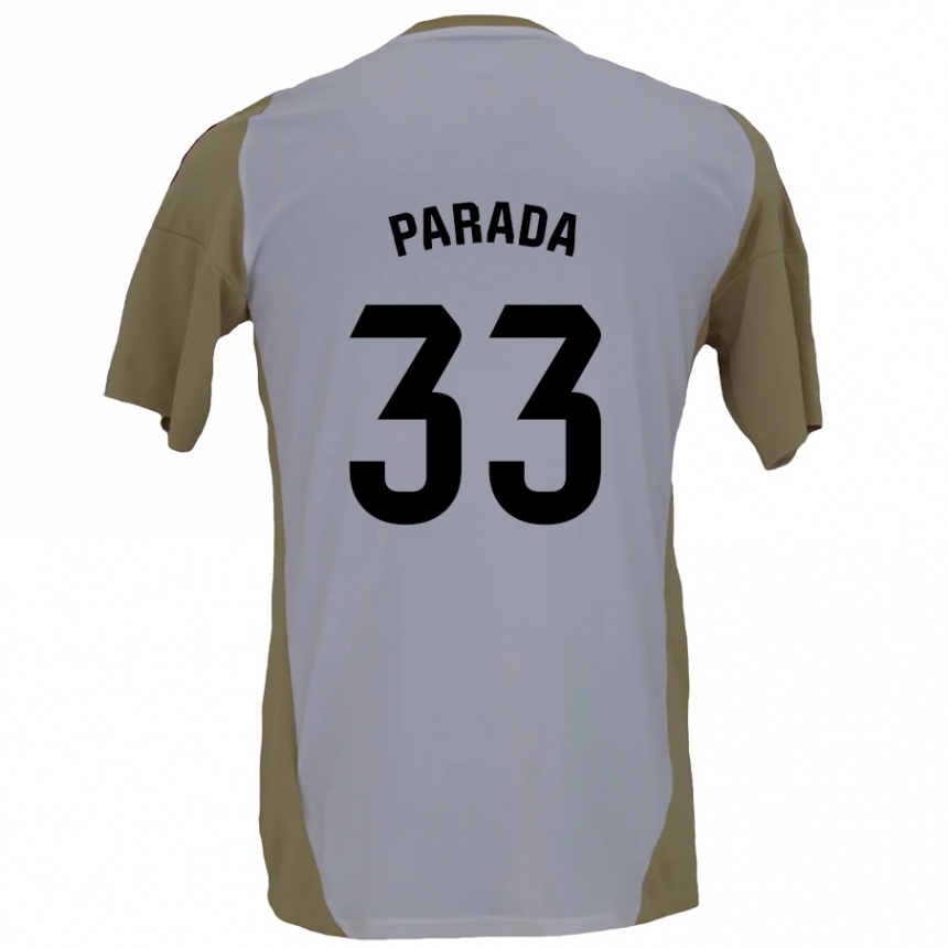 Kids Football Victor Parada #33 Brown White Away Jersey 2024/25 T-Shirt