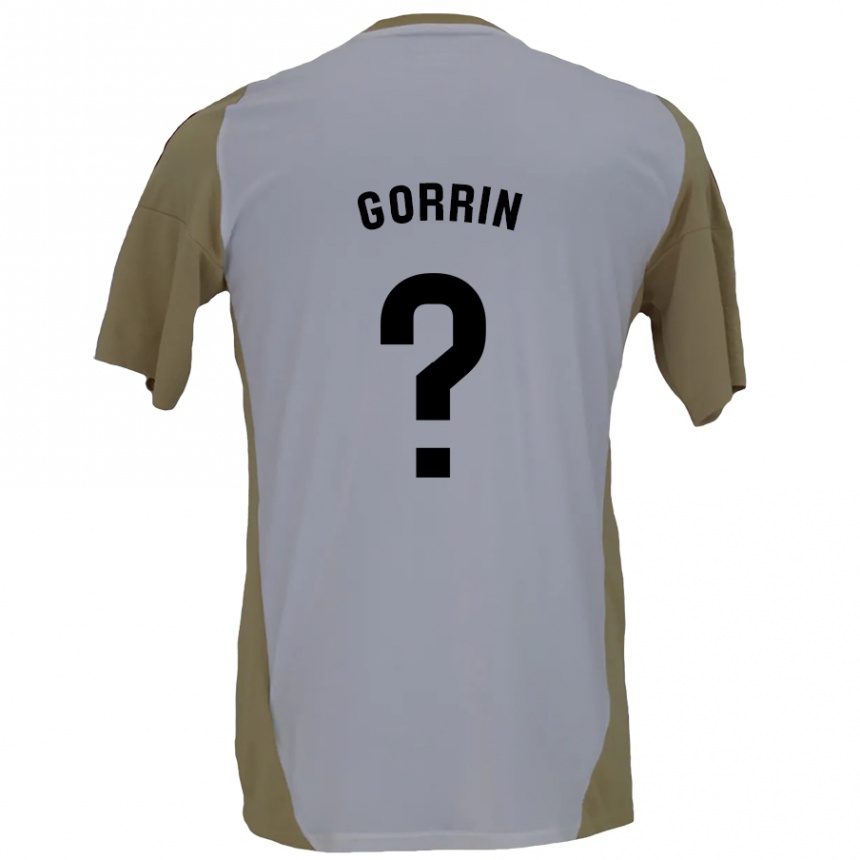 Kids Football Ale Gorrin #0 Brown White Away Jersey 2024/25 T-Shirt