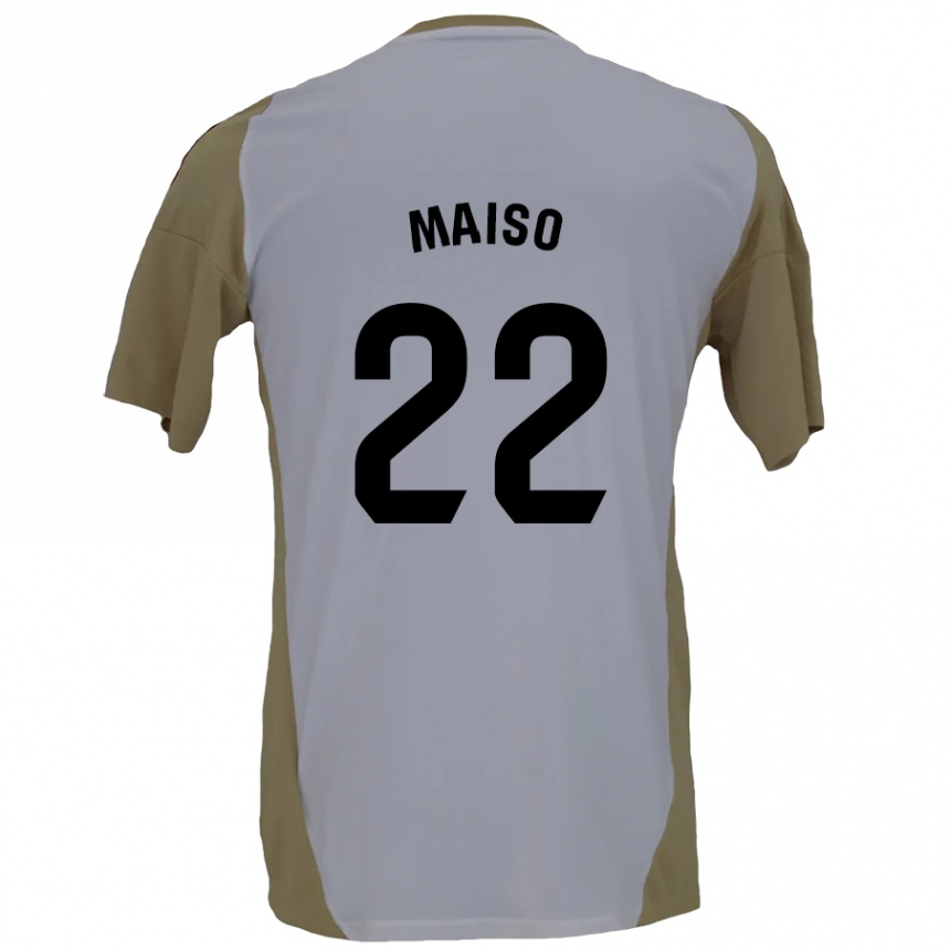 Kids Football Álvaro Maiso #22 Brown White Away Jersey 2024/25 T-Shirt