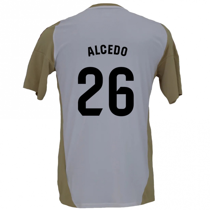 Kids Football Juan María Alcedo #26 Brown White Away Jersey 2024/25 T-Shirt