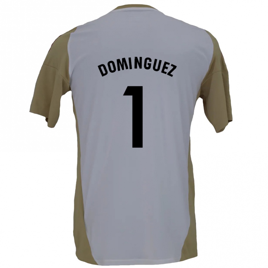 Kids Football Iago Domínguez #1 Brown White Away Jersey 2024/25 T-Shirt