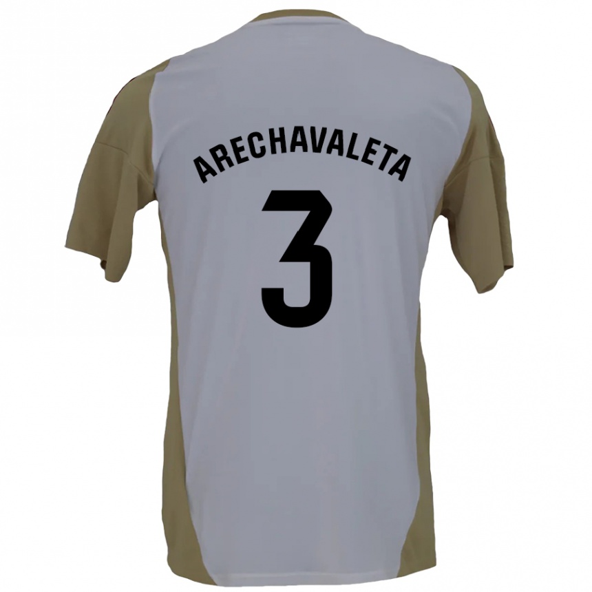 Kids Football Jorge Arechavaleta #3 Brown White Away Jersey 2024/25 T-Shirt