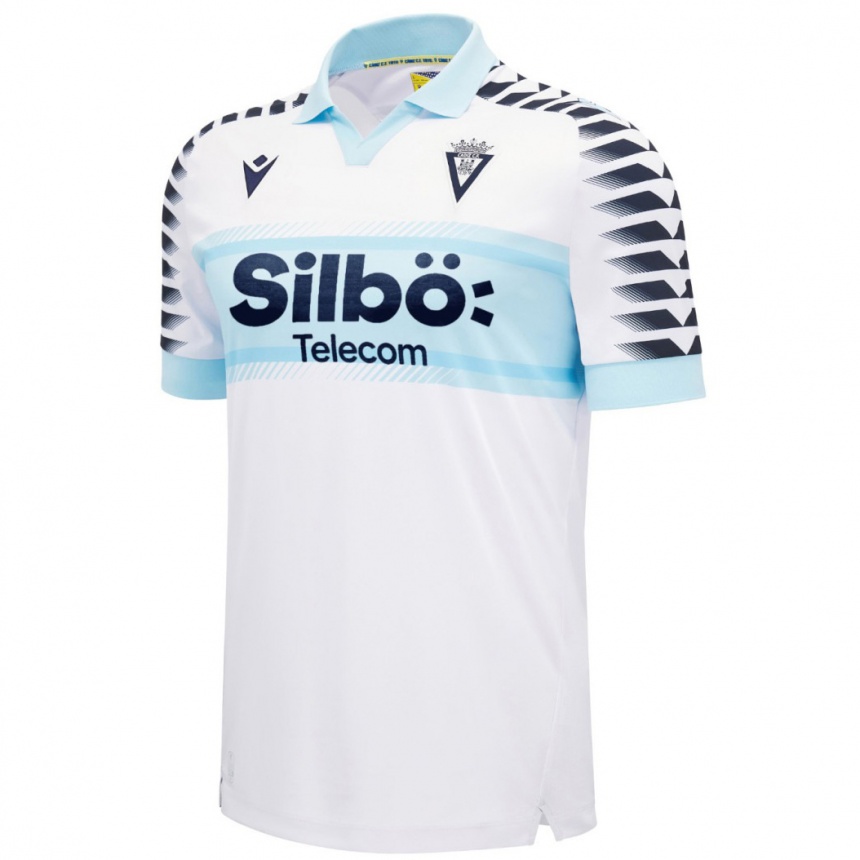 Kids Football Álvaro Jiménez #0 White Blue Away Jersey 2024/25 T-Shirt