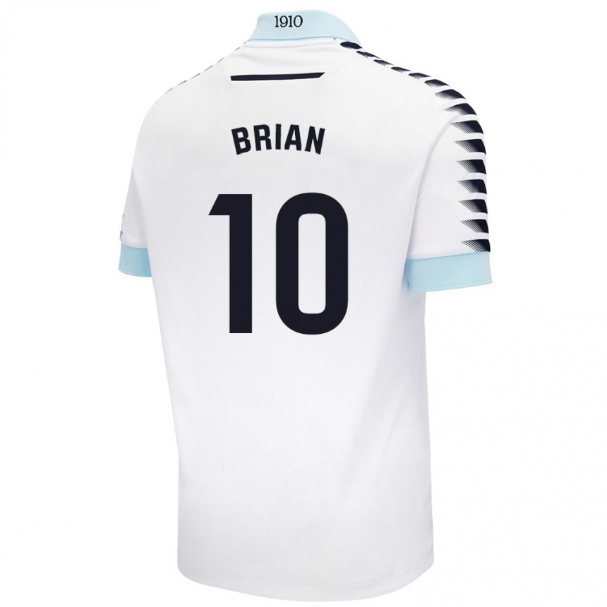 Kids Football Brian Ocampo #10 White Blue Away Jersey 2024/25 T-Shirt