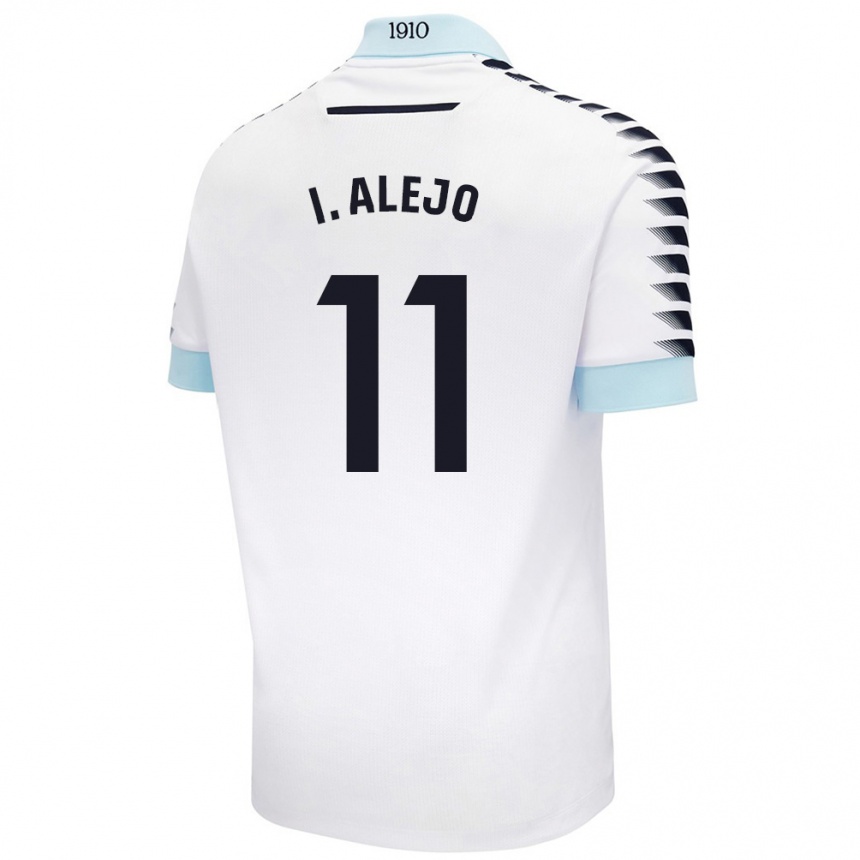 Kids Football Iván Alejo #11 White Blue Away Jersey 2024/25 T-Shirt