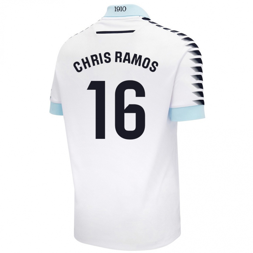 Kids Football Chris Ramos #16 White Blue Away Jersey 2024/25 T-Shirt