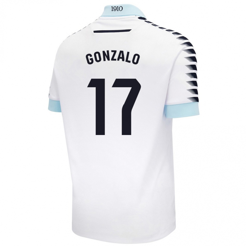 Kids Football Gonzalo Escalante #17 White Blue Away Jersey 2024/25 T-Shirt