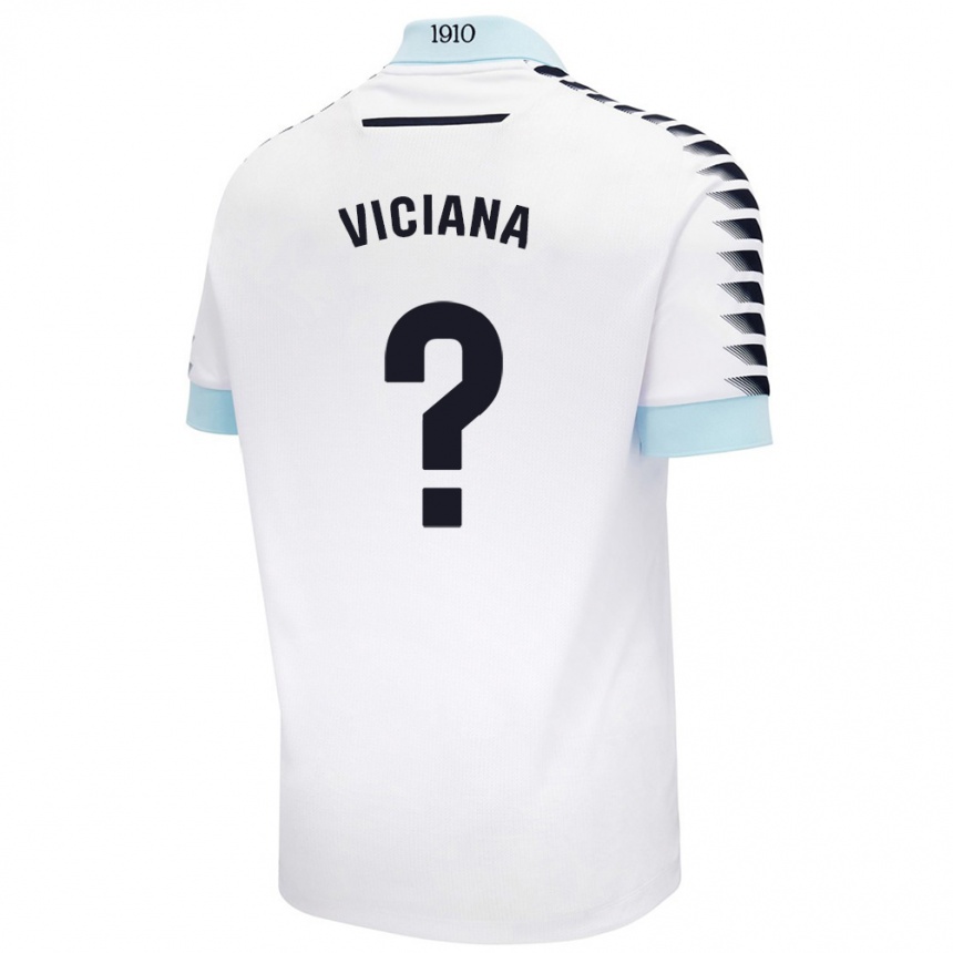 Kids Football Marco Viciana #0 White Blue Away Jersey 2024/25 T-Shirt