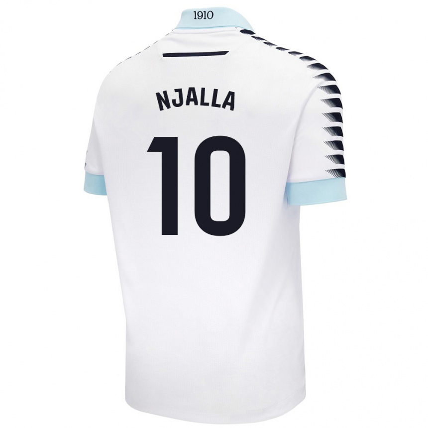 Kids Football Nico Njalla #10 White Blue Away Jersey 2024/25 T-Shirt