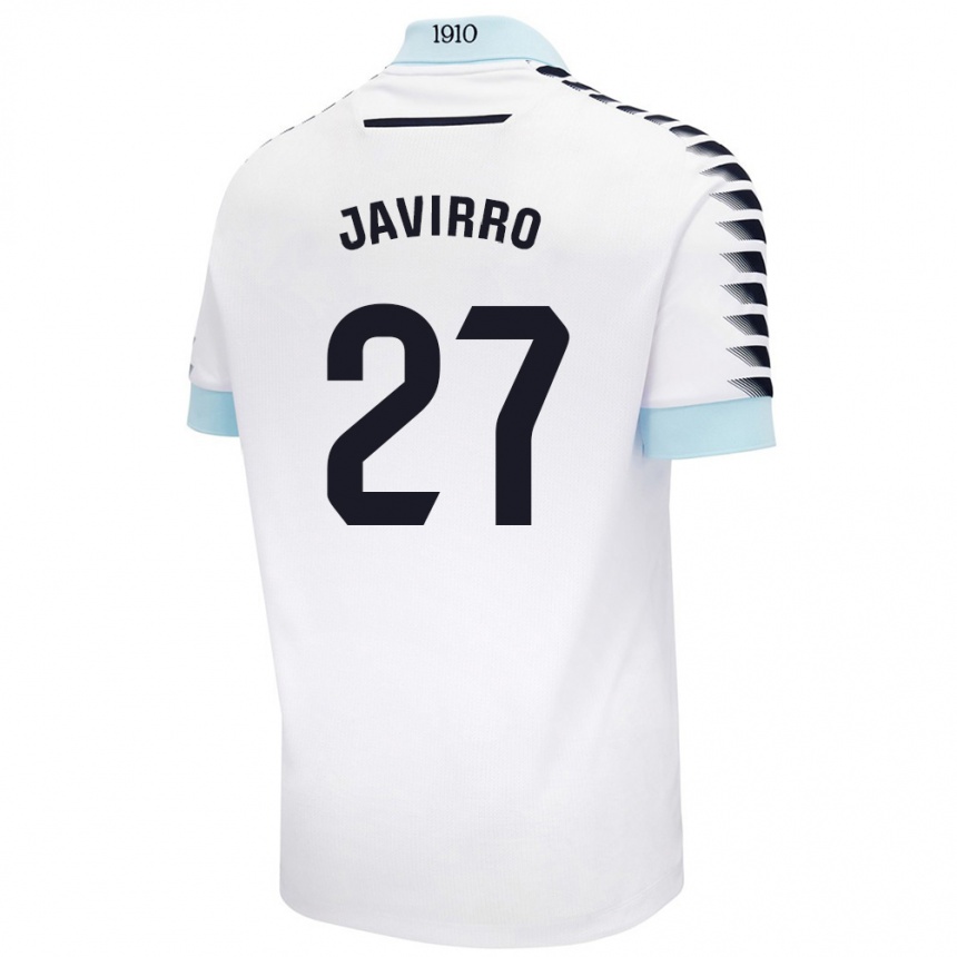 Kids Football Javirro #27 White Blue Away Jersey 2024/25 T-Shirt