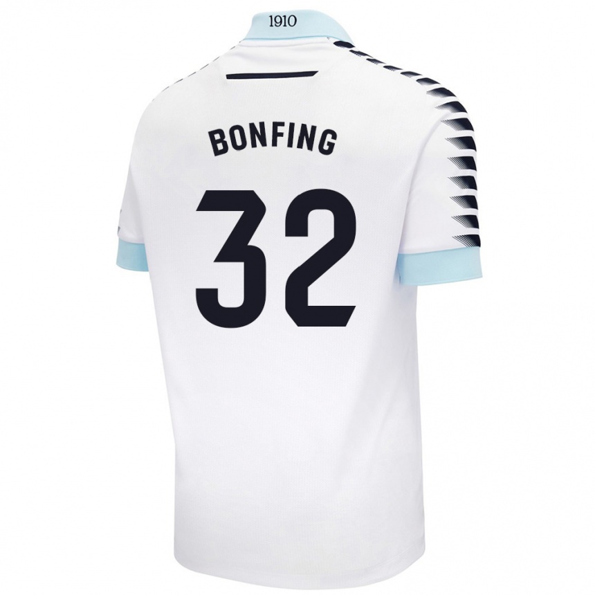 Kids Football Boubacar Bonfing #32 White Blue Away Jersey 2024/25 T-Shirt