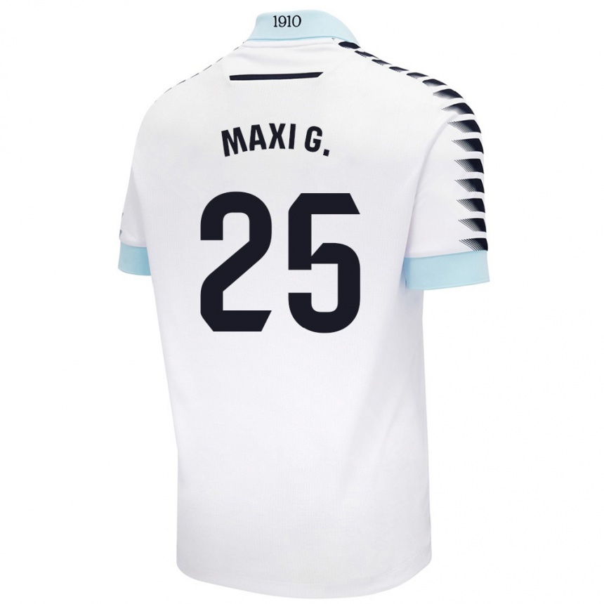 Kids Football Maxi Gómez #25 White Blue Away Jersey 2024/25 T-Shirt