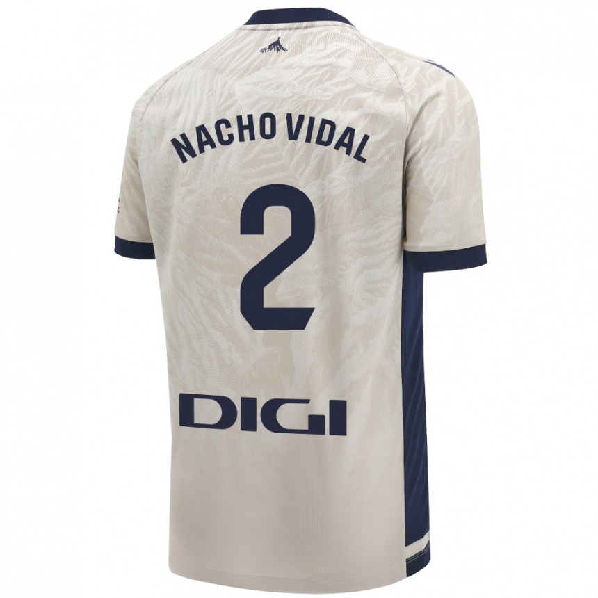 Kids Football Nacho Vidal #2 Light Gray Away Jersey 2024/25 T-Shirt