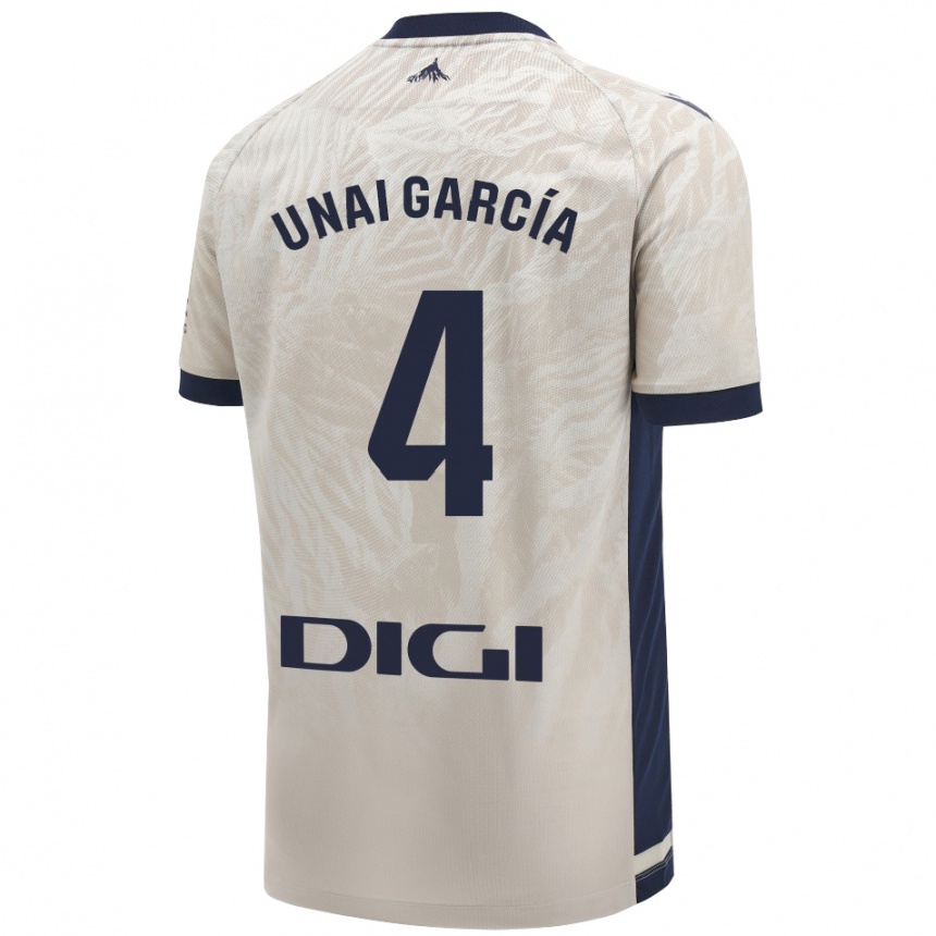 Kids Football Unai García #4 Light Gray Away Jersey 2024/25 T-Shirt