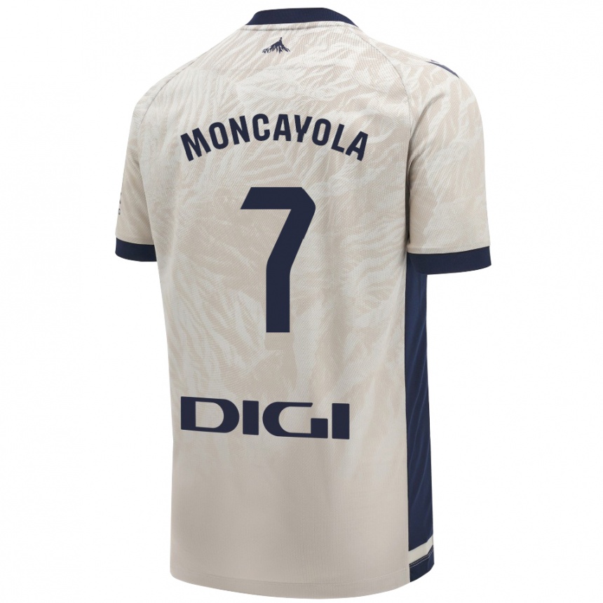 Kids Football Jon Moncayola #7 Light Gray Away Jersey 2024/25 T-Shirt