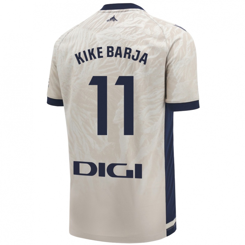 Kids Football Kike Barja #11 Light Gray Away Jersey 2024/25 T-Shirt