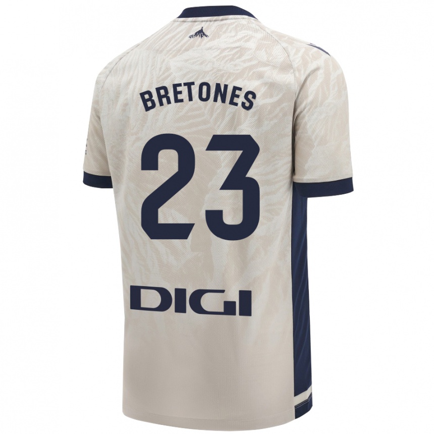 Kids Football Abel Bretones #23 Light Gray Away Jersey 2024/25 T-Shirt