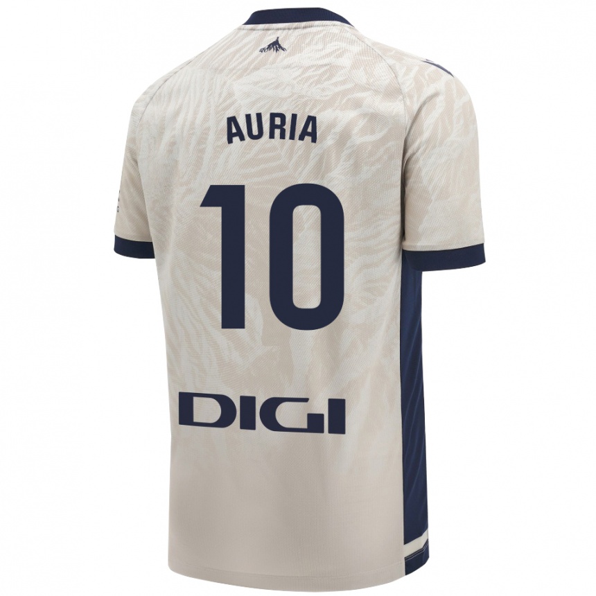 Kids Football Miguel Auria #10 Light Gray Away Jersey 2024/25 T-Shirt