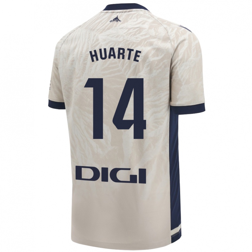 Kids Football Xabi Huarte #14 Light Gray Away Jersey 2024/25 T-Shirt